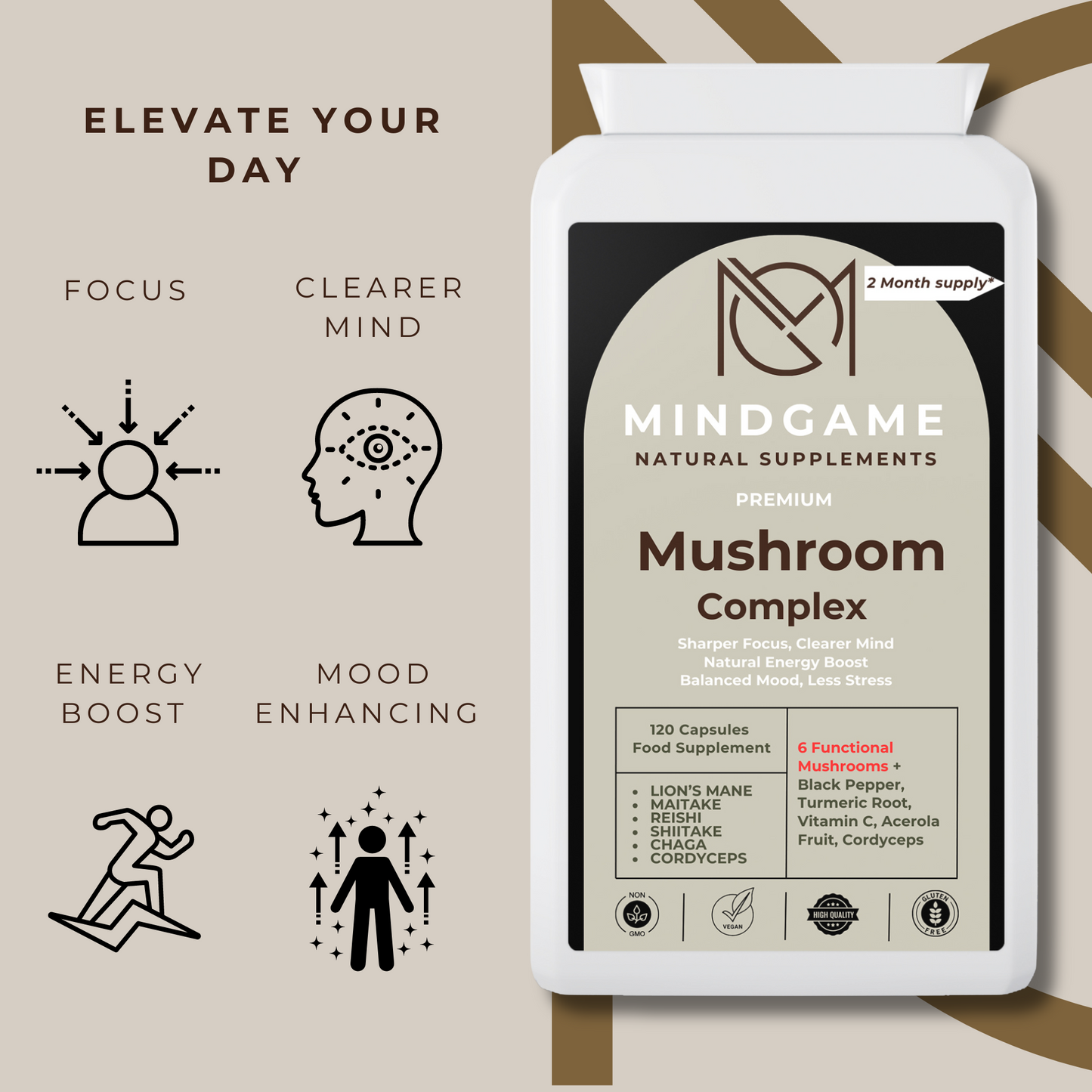 High strength mushroom Complex - 6 in 1