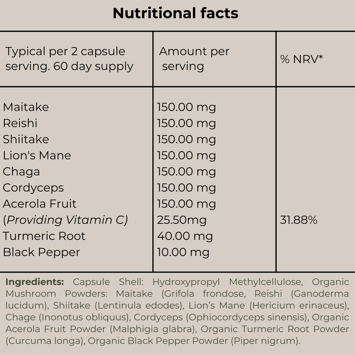 High strength mushroom Complex - 6 in 1