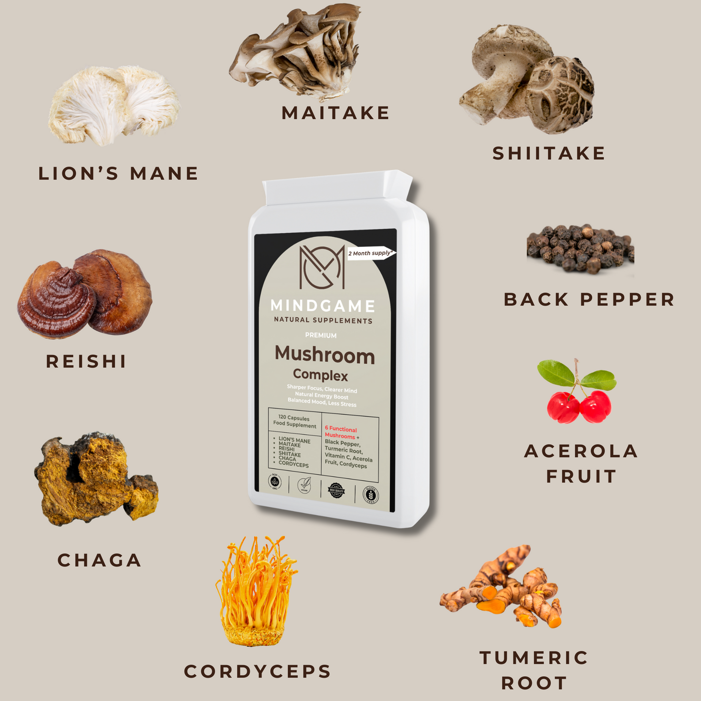 High strength mushroom Complex - 6 in 1